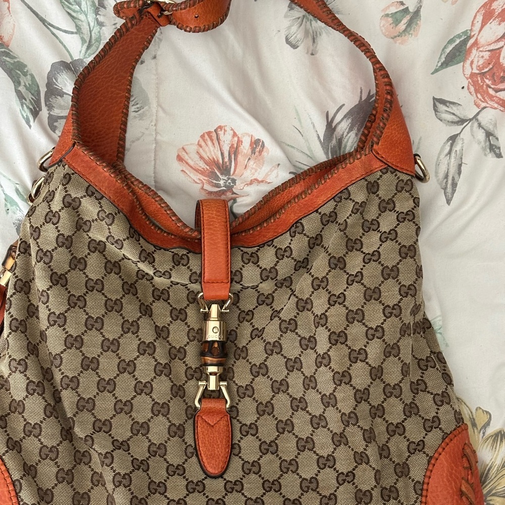 Gucci Brown and Tan Hobo Bag with GG Monogram - Picture 3 of 10